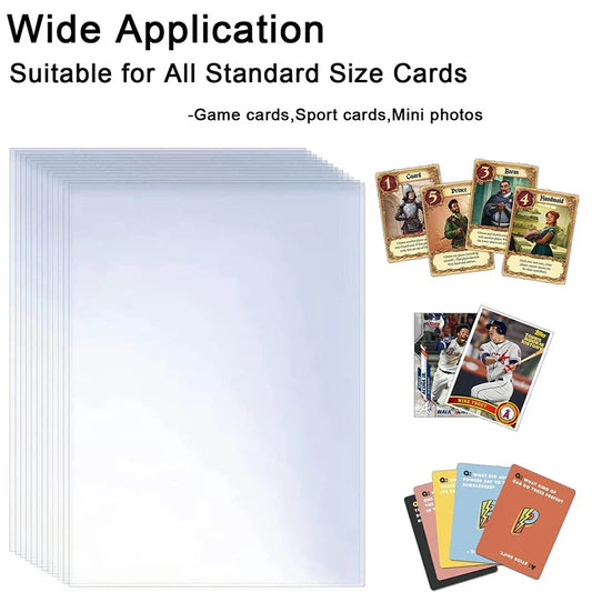 100 Pcs Transparent Card Sleeves