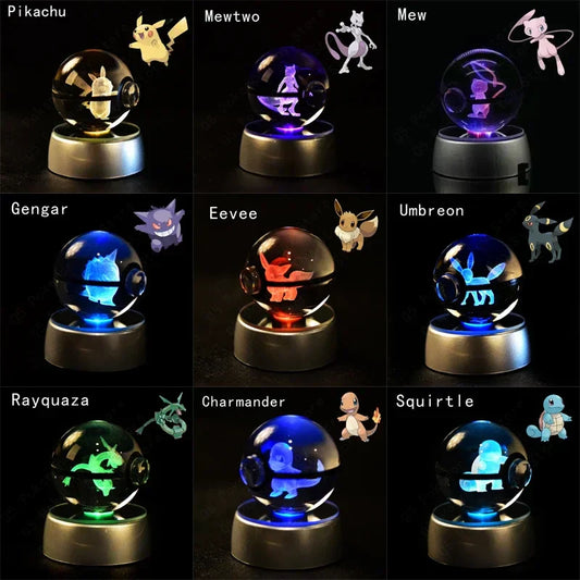 3D Pokémon Crystal Ball with LED Lamp Base