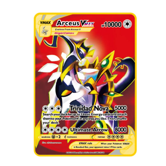English 10,000 Points GX VMAX Metal Pokémon Card