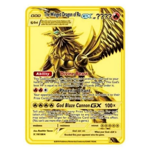 English 10,000 Points GX VMAX Metal Pokémon Card