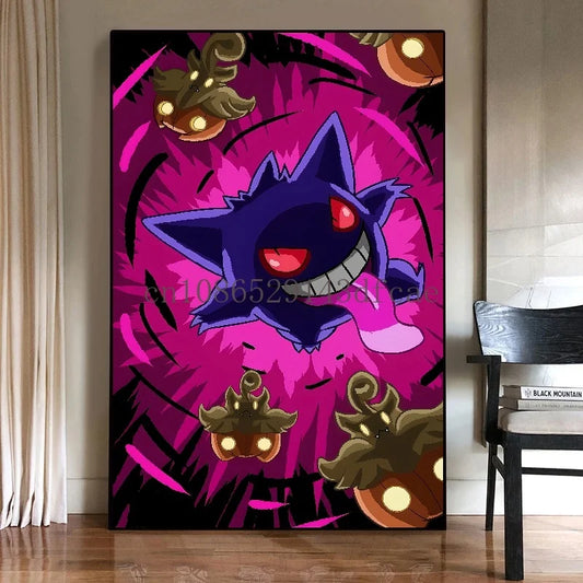 Pokémon Gengar Watercolor Canvas Poster