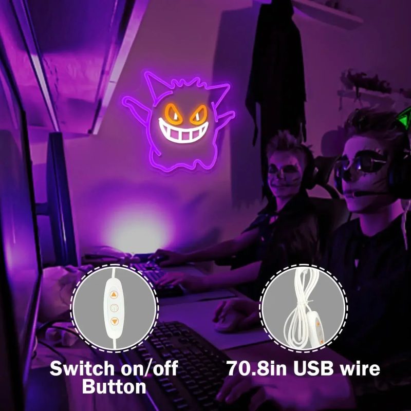 Anime Neon Light Sign – Dimmable Gaming Wall Decor - Image 4