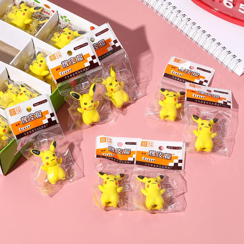 10Pcs Pikachu Rubber Eraser Set