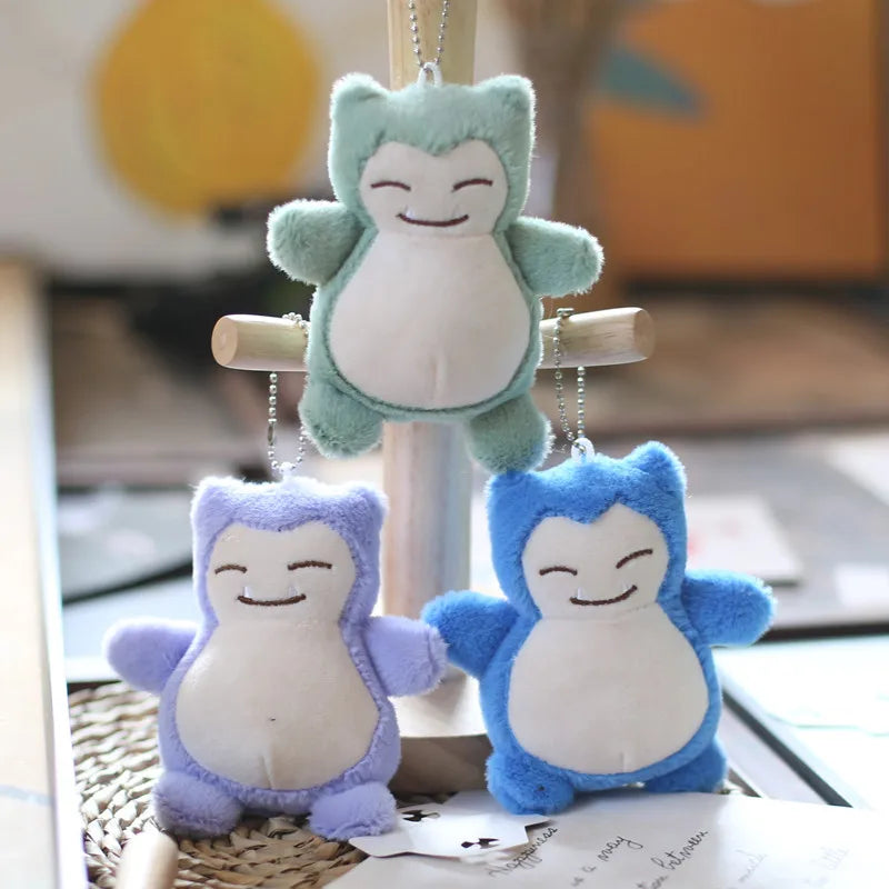3PCS Pokémon Snorlax Plush Keychains