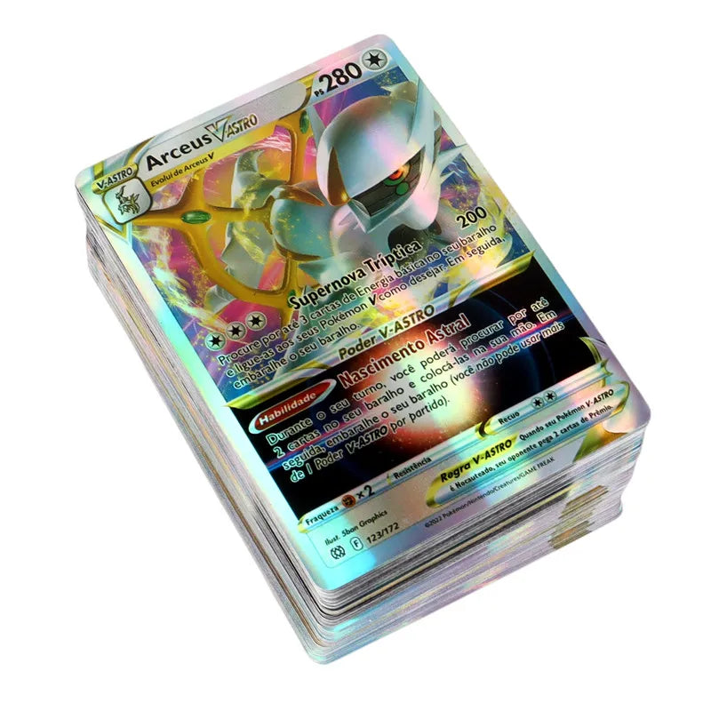 100Pcs Portuguese Holographic Pokémon Cards - Image 4