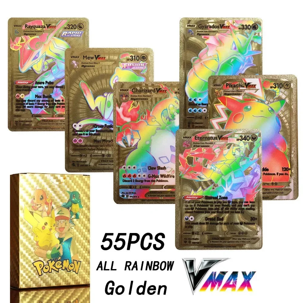 2024 NEW 27–55PCS Pokémon Colorful Gold Foil Cards